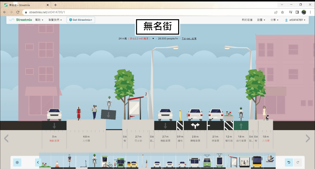 Streetmix尺寸警告
